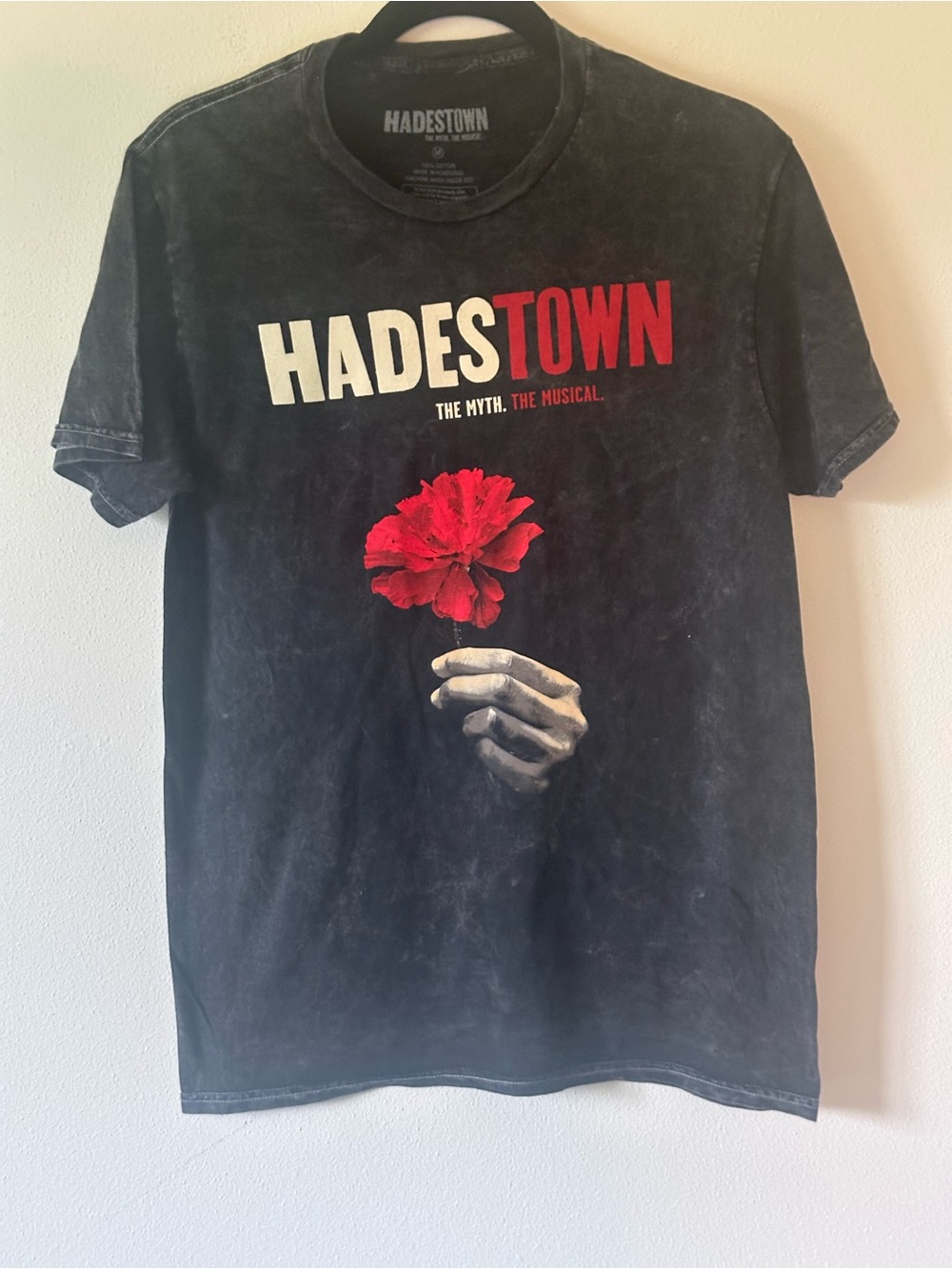 Hadestown Broadway Musical Show Art Flower T Shirt Medium Mineral Wash NWOT